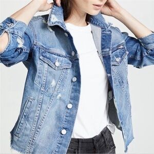 EUC MOTHER “the Cut Drifter” distressed denim jacket